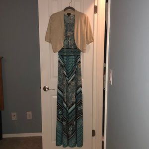 Maxi Dress w/ Shrug (worn once)